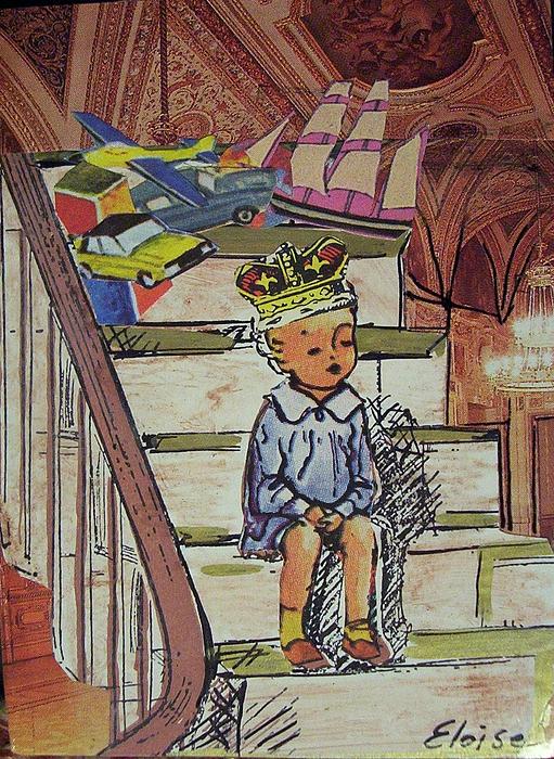 Eloise Schneider Mote - Bored Little Prince - Print from Antique Collage