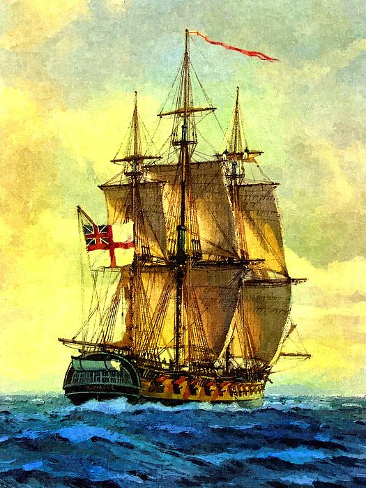 British Warship Print by Mark Monty