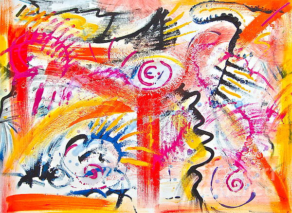Christine Chase Cooper - Chaotic Orange Abstract