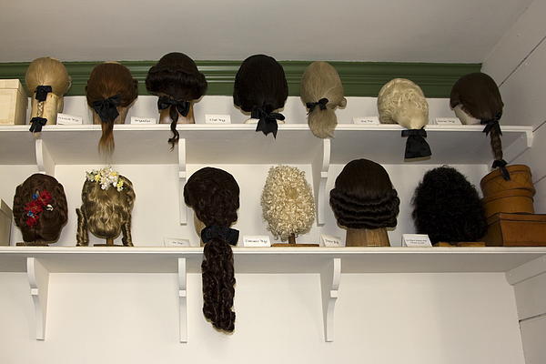 Colonial Wigs Display Greeting Card