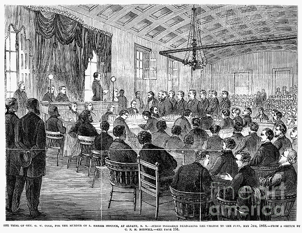 Courtroom Trial, 1868 by Granger