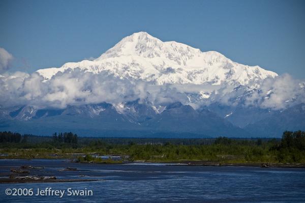 Denali And The Susitna River Talkeetna Alaska by Jeffrey Swain