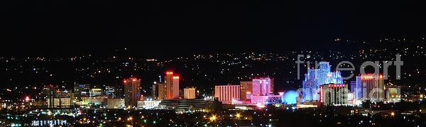 Downtown Reno Nevada At Night Print by Scott McGuire