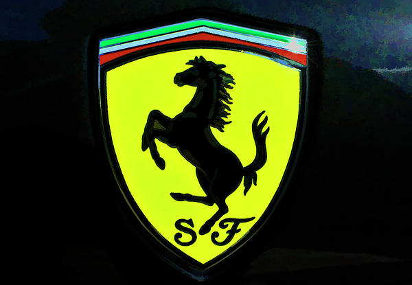 Ferrari Logo-yellow Photograph - Ferrari Logo-yellow Fine Art Print