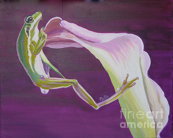 Phyllis Kaltenbach - Frog and Flower