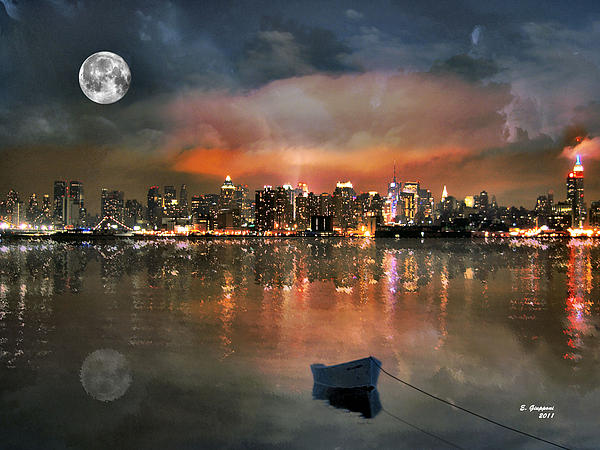 Elizabeth Giupponi - Full Moon Over New York City