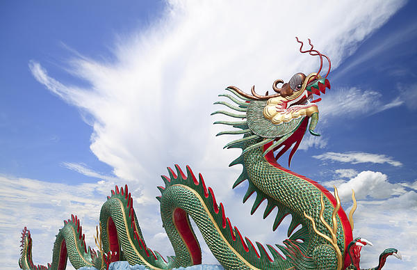 Giant Chinese Dragon Greeting Card By Anek Suwannaphoom