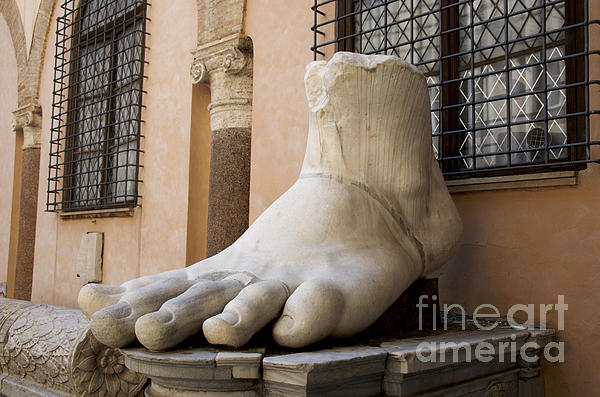 Giant Foot from Emperor Constantine Statue. Capitoline Museum. R Throw  Pillow by Bernard Jaubert - Fine Art America