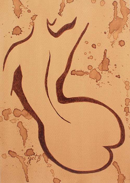 Georgeta  Blanaru - Gracious Young Woman Body coffee painting