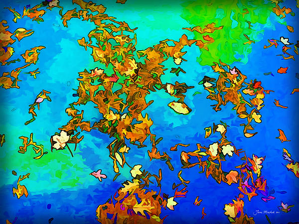 Joan  Minchak - Leaves in a Pond