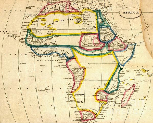 Map Of Africa 1812 Print by Pg Reproductions