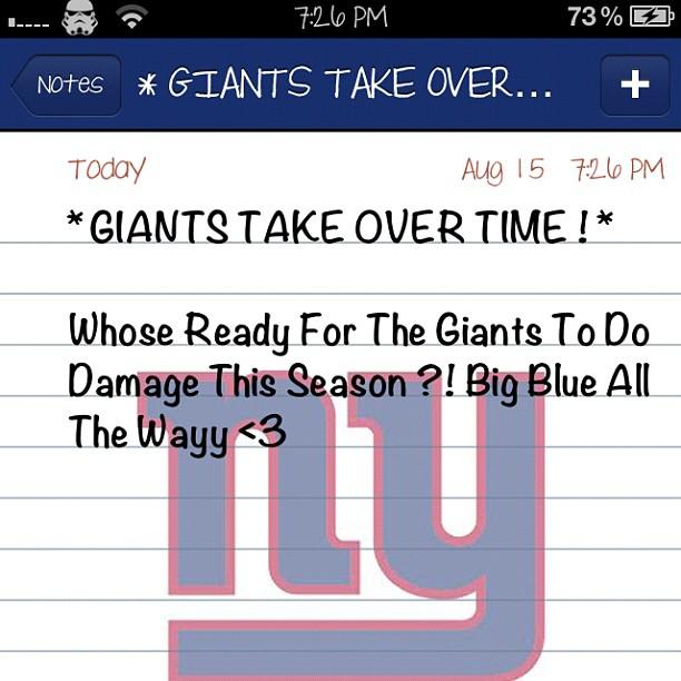 N Y Giants Logo - White on Blue Greeting Card