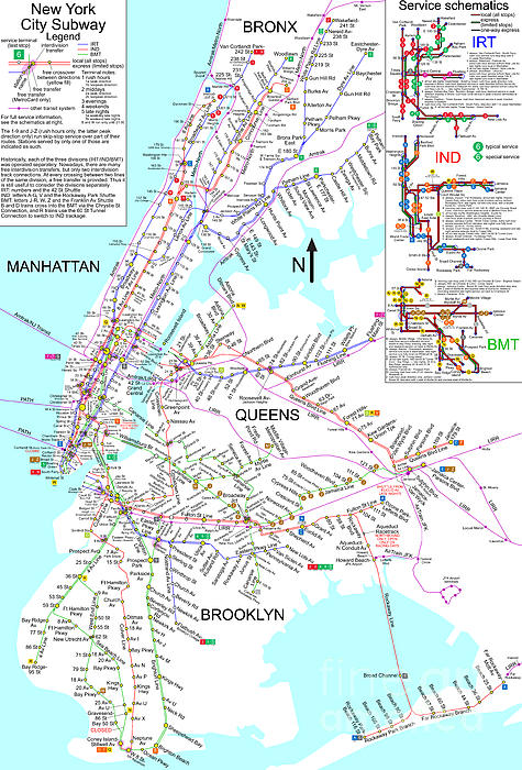 New York City Subway Map by Pg Reproductions