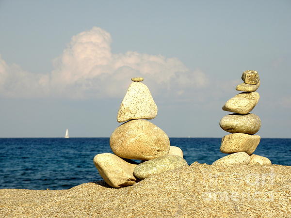 Lainie Wrightson - Rock Sculptures with Boat