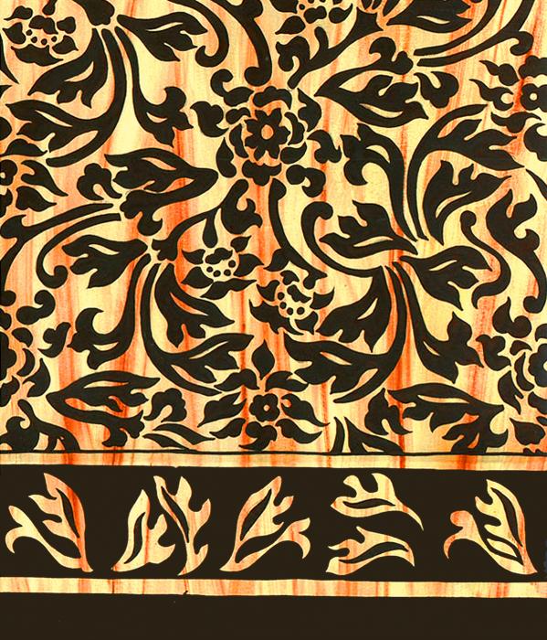 Sepia Floral Border by Leslie Marcus