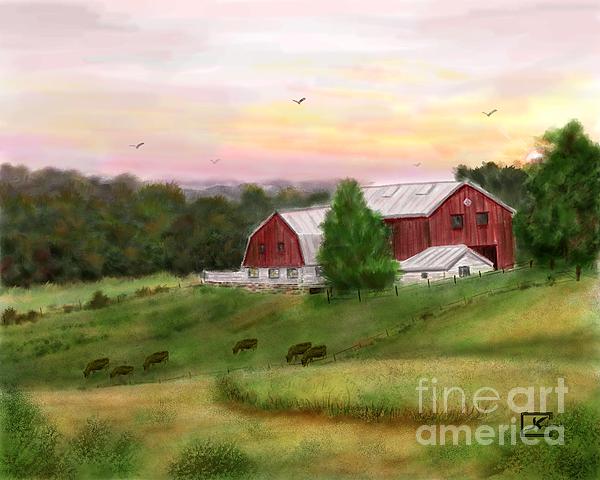 Judy Filarecki - The Red Barn at Sunset
