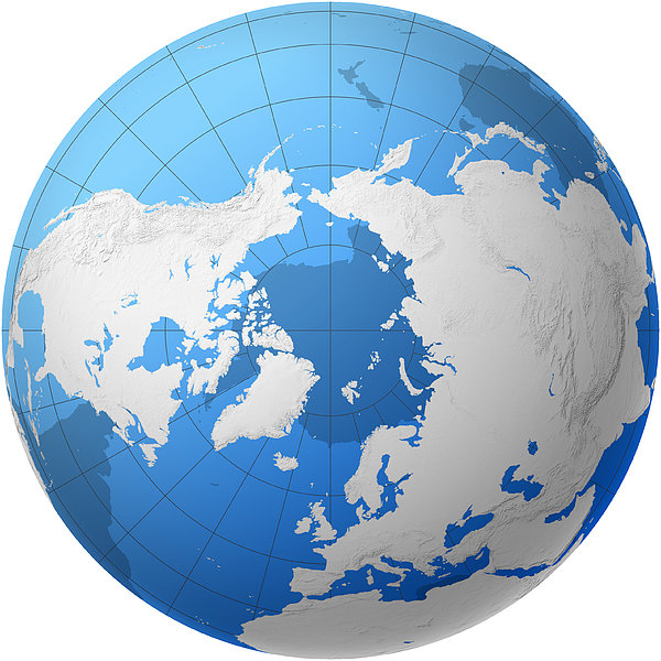 Transparent Globe -- Northern Hemisphere Print by Cartesia