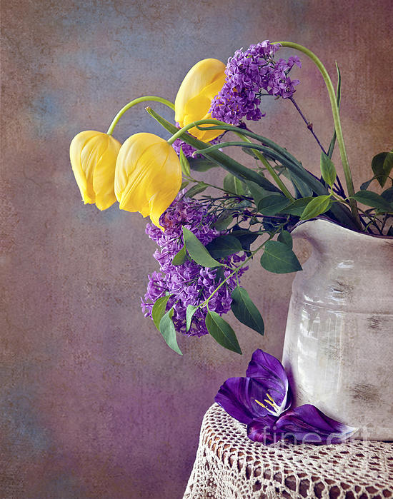 Cheryl Davis - Tulips and Lilac Still life