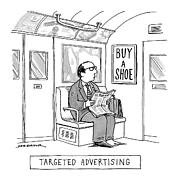 Targeted Advertising A Man Sits On The Subway Drawing by Joe Dator