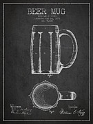 Beer Mug Patent from 1876 - Dark Digital Art by Aged Pixel