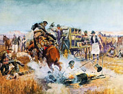 Bronc For Breakfast #3 Painting by Charles Russell