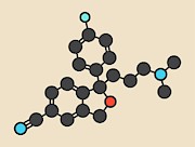 Citalopram Anti-depressant Drug Molecule #1 Photograph by Science Photo Library