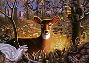 Deer in the Forest Painting by Robin Moline