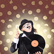 Female model on music high holding LP vinyl record Photograph by Jorgo Photography