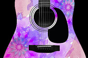 Floral Abstract Guitar 17 #1 Digital Art by Andee Design
