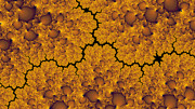 Golden abstract fractal landscape #1 Digital Art by Matthias Hauser