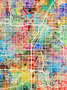 Las Vegas City Street Map #1 Digital Art by Michael Tompsett
