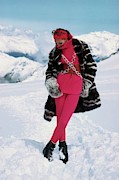 Marisa Berenson In The Snow #1  by Arnaud de Rosnay