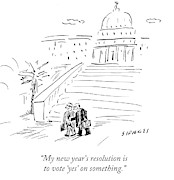 My New Year's Resolution Is To Vote 'yes' #1 Drawing by David Sipress