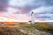 Nantucket Lighthouse At Sunset #1  by Cate Brown