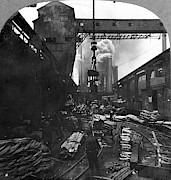 Pittsburgh Steel Mill #1 Painting by Granger