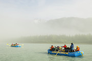 Rafters Paddeling Through Marine Fog #1 Photograph by Josh Miller Photography