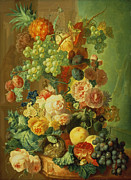 Still Life With Fruit And Flowers Painting by Jan van Os