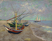 Fishing Boats on the Beach at Saintes-Maries, 1888 Painting by Vincent van Gogh - GRANGER Historical Picture Archive Fishing Boats on the Beach at Saintes-Maries, 1888 Painting by Vincent van Gogh - GRANGER Historical Picture Archive