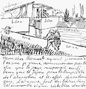Van Gogh Letter, 1888 Drawing by Vincent Van Gogh - GRANGER Historical Picture Archive Van Gogh Letter, 1888 Drawing by Vincent Van Gogh - GRANGER Historical Picture Archive