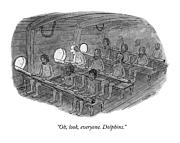 Oh, Look, Everyone. Dolphins Drawing by Jason Patterson