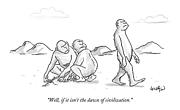 Well, If It Isn't The Dawn Of Civilization Drawing by Robert Leighton