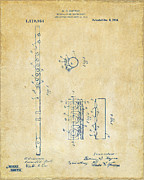 1914 Flute Patent - Vintage Digital Art by Nikki Marie Smith