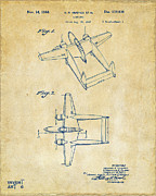 1944 Howard Hughes Airplane Patent Artwork Vintage Digital Art by Nikki Marie Smith 1944 Howard Hughes Airplane Patent Artwork Vintage Digital Art by Nikki Marie Smith