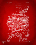 1946 Jet Aircraft Propulsion Patent Artwork - Red Digital Art by Nikki Marie Smith 1946 Jet Aircraft Propulsion Patent Artwork - Red Digital Art by Nikki Marie Smith