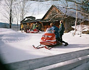 1960s 1970s People In Snowmobiles Snow Photograph by Vintage Images