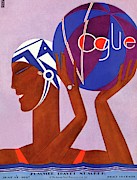 A Vintage Vogue Magazine Cover Of A Woman Playing Water Polo Photograph by Eduardo Garcia Benito