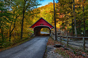 Flume Gorge covered bridge #3 Photograph by Jeff Folger