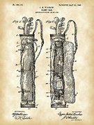 Golf Bag Patent 1905 - Vintage Digital Art by Stephen Younts