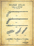 Hockey Stick Patent Drawing From 1935 #1 Drawing by Aged Pixel