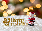 Icing on Christmas cake with tree lights #2 Photograph by Steven Heap